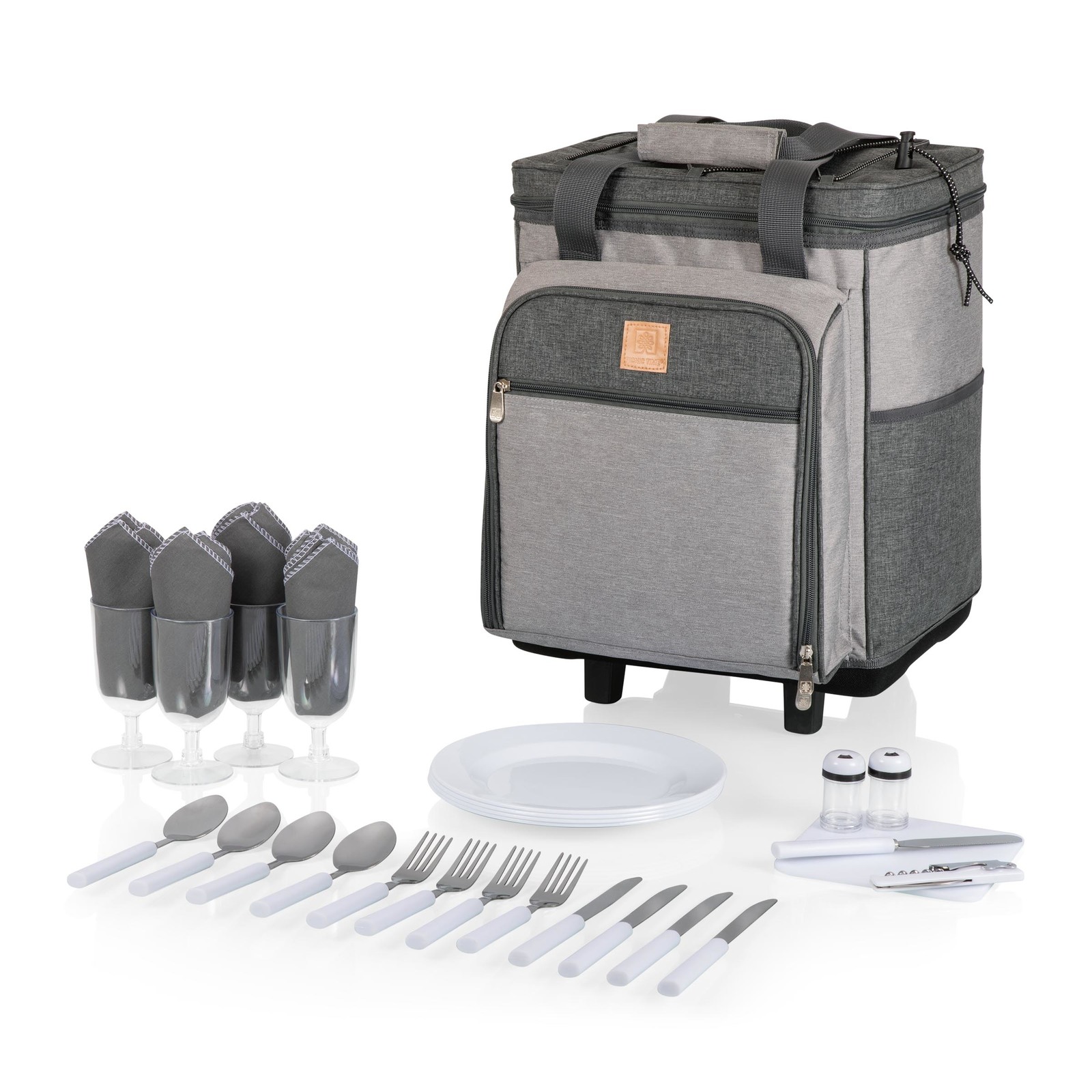 Picnic Time: Rolling Picnic Cooler (Heathered Gray)