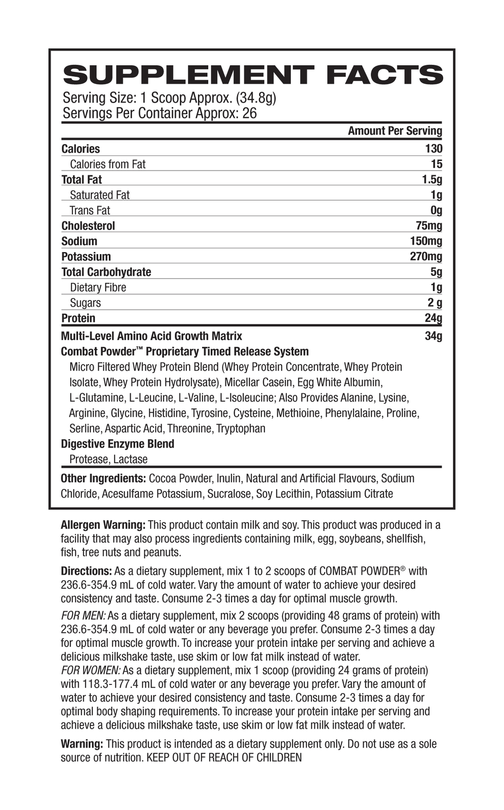 MusclePharm Combat - Cookies & Cream (1.8kg)