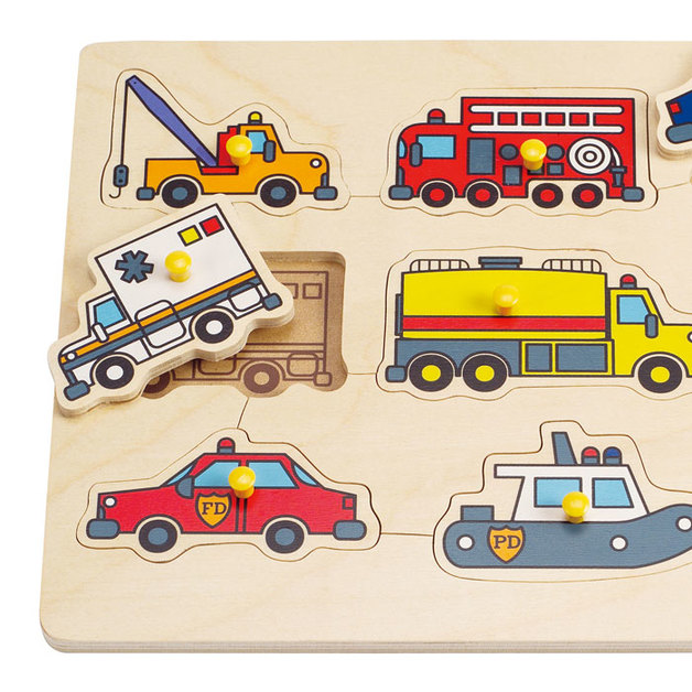 Buy Hape Emergency Vehicles Peg Puzzle at Mighty Ape NZ