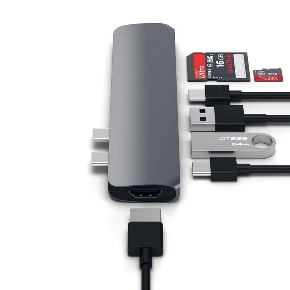 Satechi: Type-C Pro Hub w 4K HDMI & Thunderbolt 3 - Space Grey image