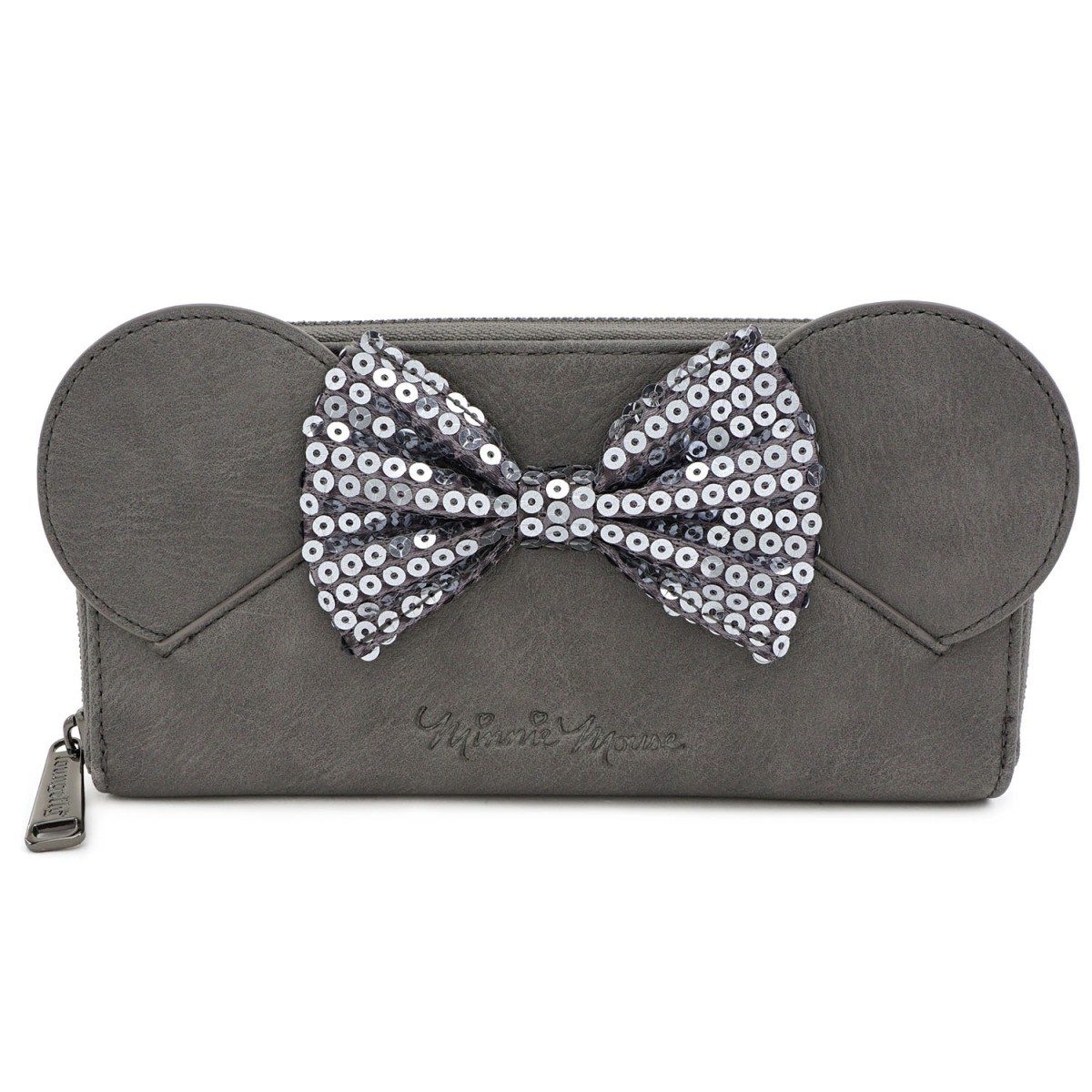 Loungefly: Mickey Mouse - Minnie Grey with Bow Zip Wallet image