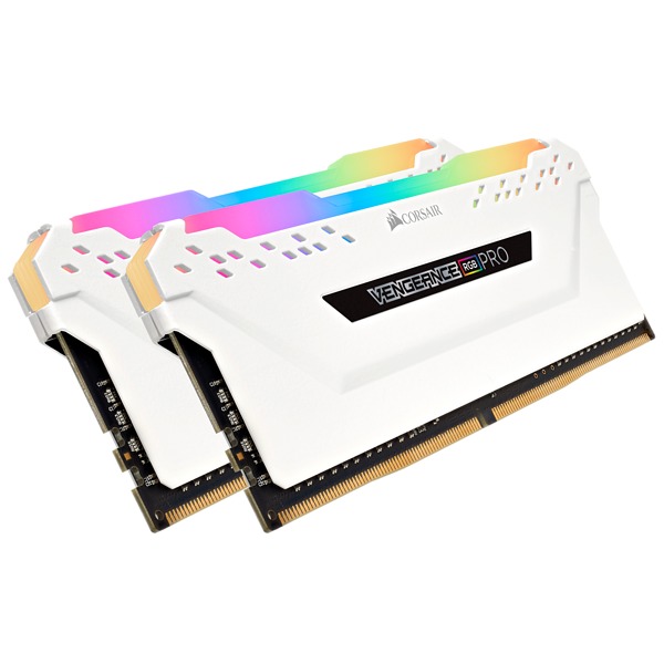 2x8GB Corsair Vengeance DDR4 2666Mhz RGB Pro White Heat Spreader RAM image