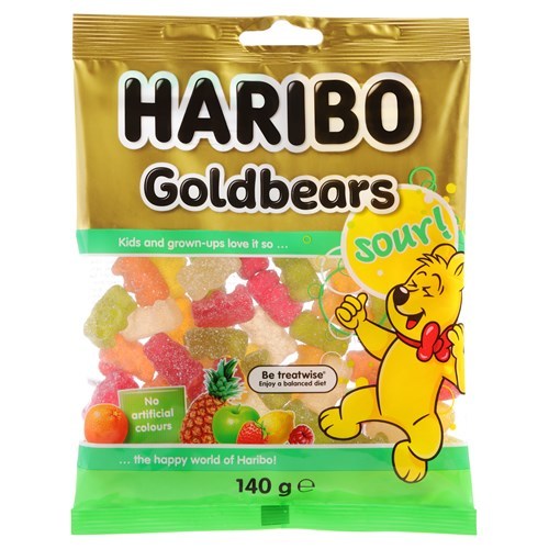 Haribo Sour Goldbears (140g) image