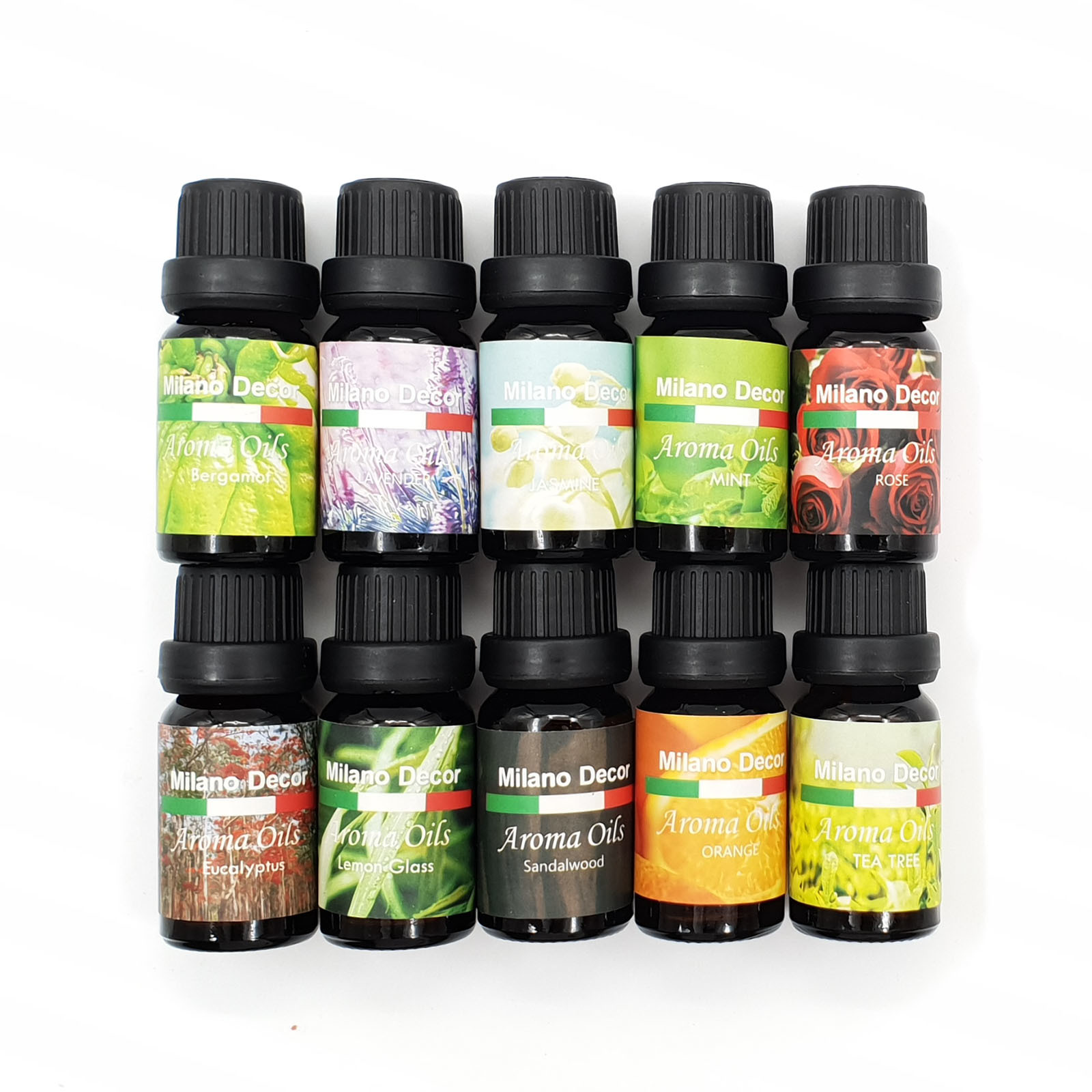 Milano Decor Aroma Diffuser Oils Aromatherapy Fragrance 10ml (10 Pack