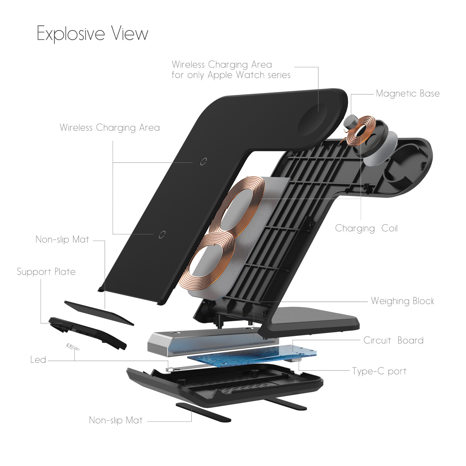 Ape Basics 2 in 1 wireless charging stand Pro image