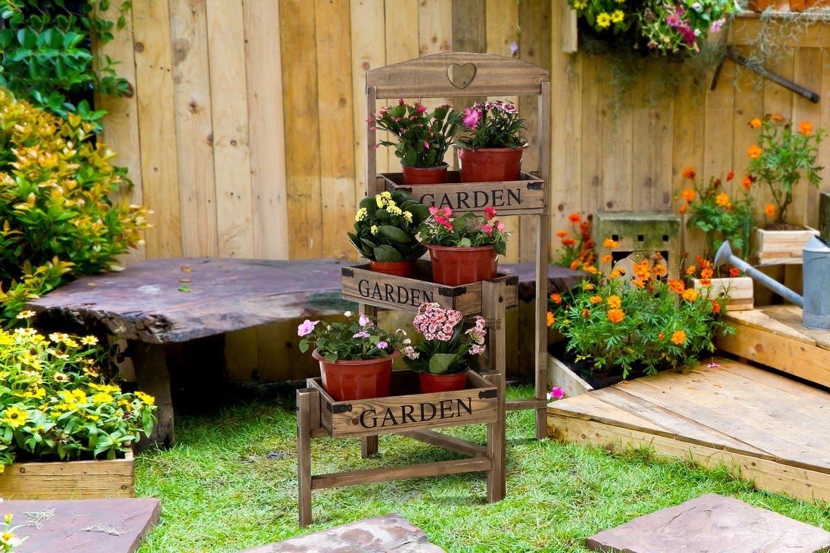 Buy Pine Wood 3Tier Garden Shelf at Mighty Ape NZ