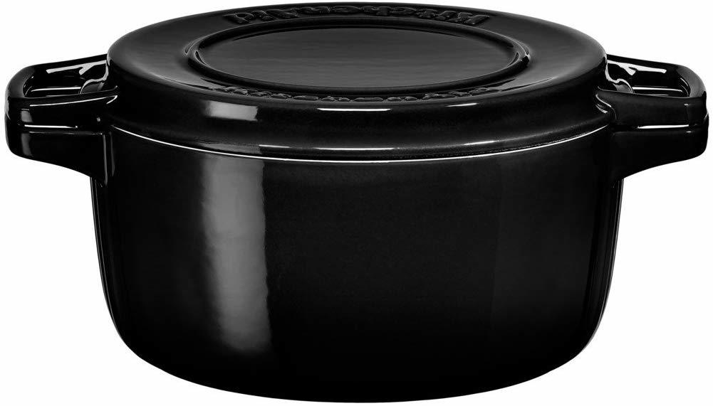 KitchenAid Cast Iron Casserole Dish Onyx Black (3.8L) at Mighty Ape NZ