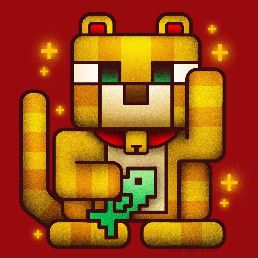 Minecraft Lucky Ocelot Women’s Tee (X-Large) image