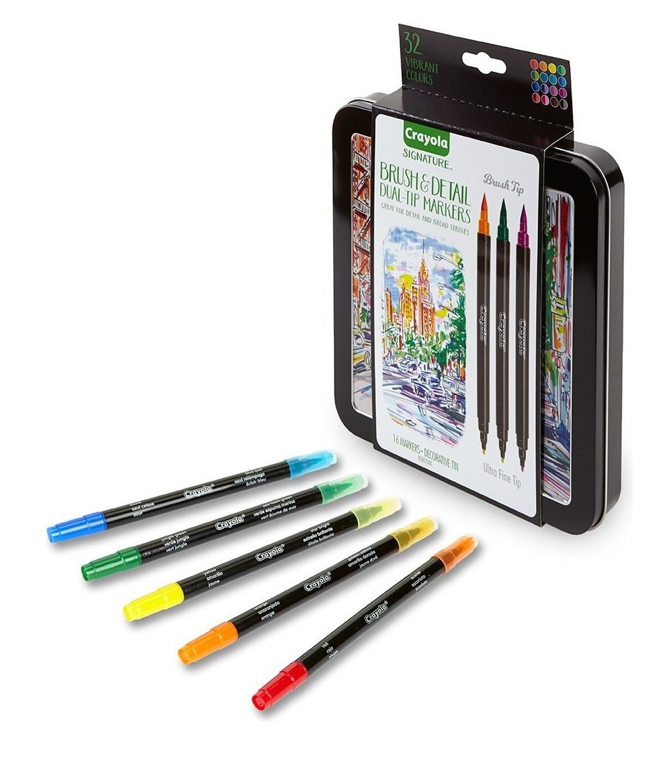 Crayola: Signature - Brush & Detail Dual Ended Markers (16pc) image