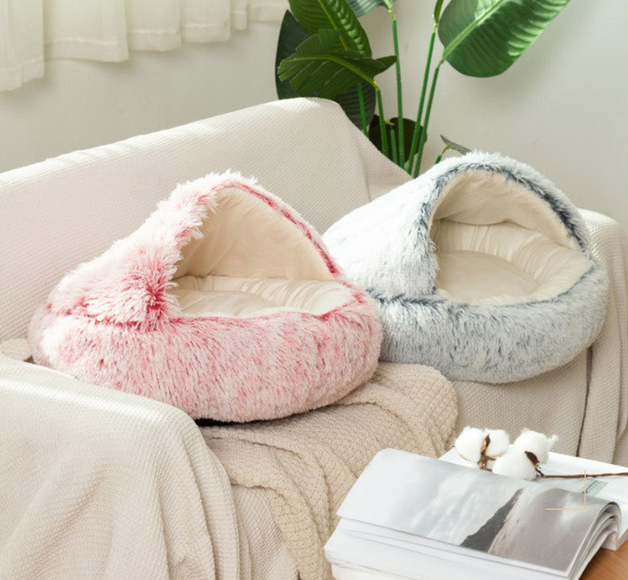 Buy Zoomies Hooded Snuggler Pet Bed Large 60cmLight Grey at Mighty Ape NZ