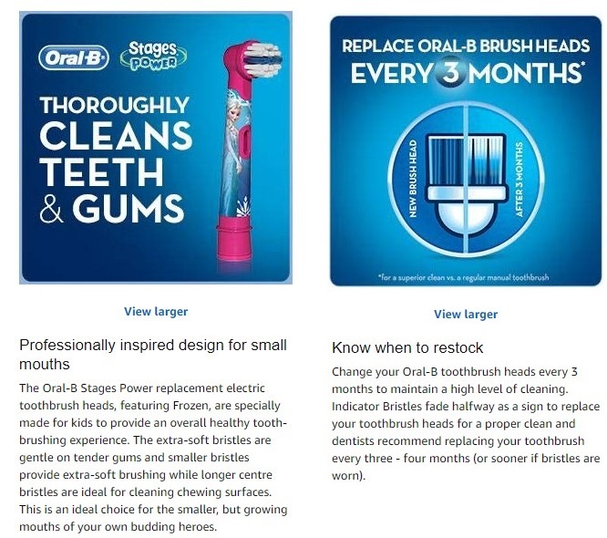 Buy OralB Disney's Frozen Stages Kids Replacement Brush Heads 2