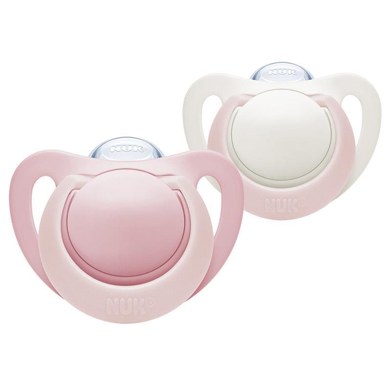 NUK: Genius Silicone Soother - 6-18 Months Pink (2 Pack) image