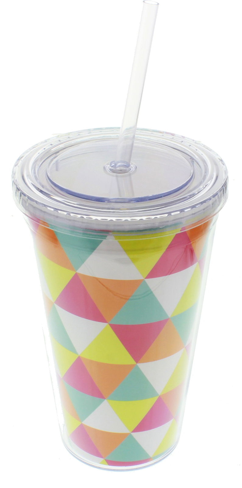 Acrylic Travel Tumbler Bright Geometric at Mighty Ape NZ