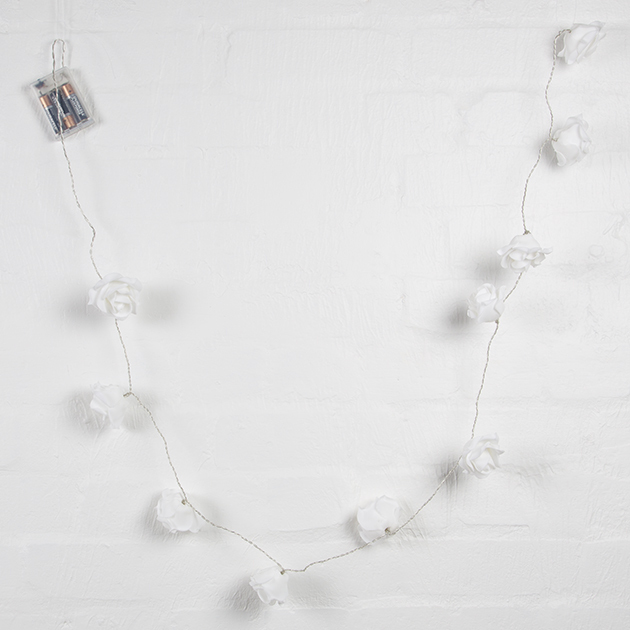 Roses String Lights Garland - White image