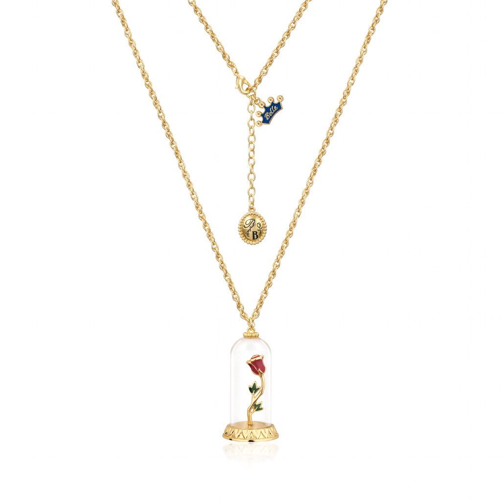 Couture Kingdom: Disney - Beauty and the Beast Enchanted Rose Necklace (Yellow Gold)