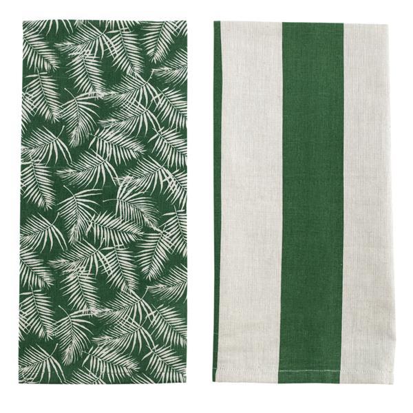 Raine & Humble Tea Towel Palm Amazon Green Set of 2 (70cm) at