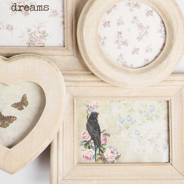 Rustic White Wood Collage Photo Frame at Mighty Ape NZ