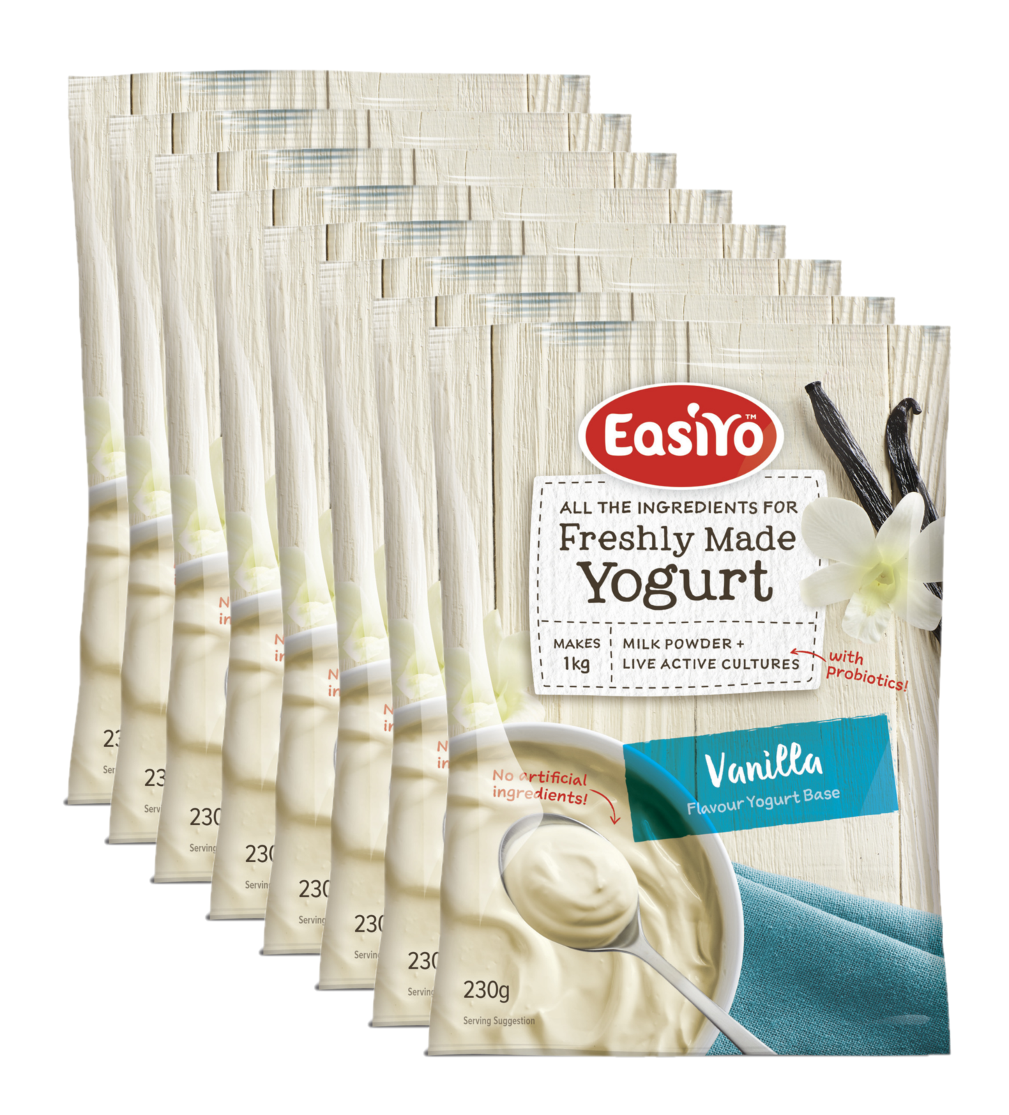 EasiYo Everyday Range Yogurt Base Vanilla 230g (8 Pack) at Mighty Ape NZ