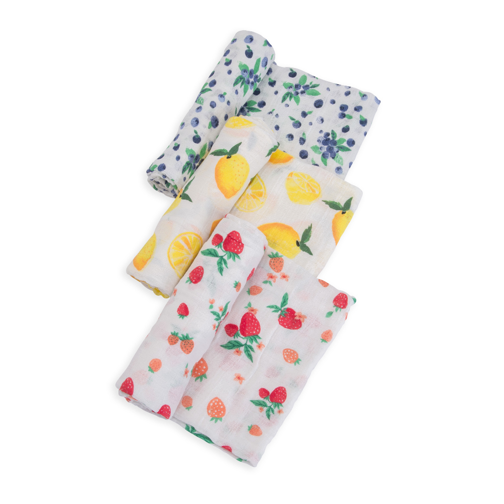 Little Unicorn - Cotton Muslin Swaddle - Berry Lemonade (3 Pack) image