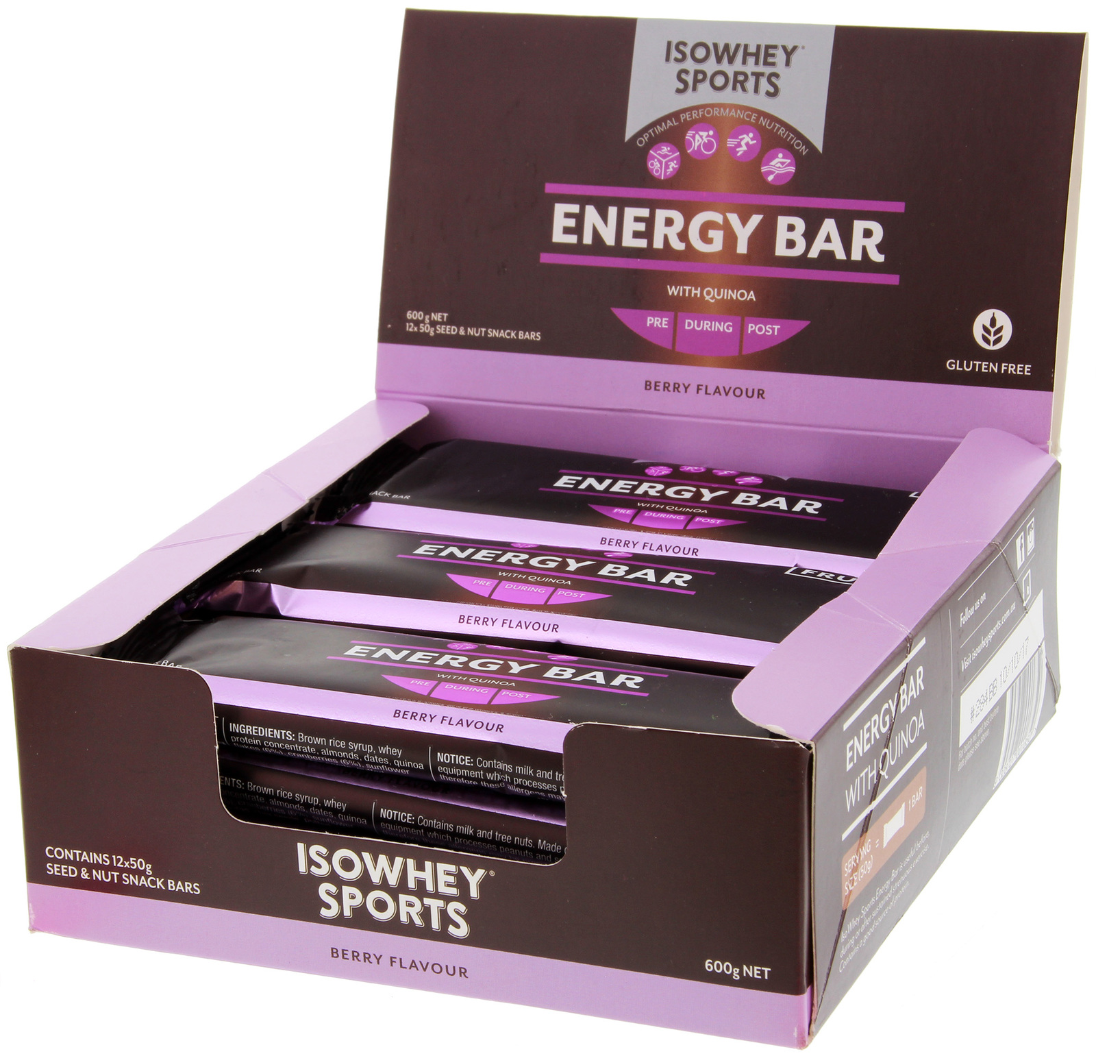 IsoWhey Sports Energy Bar - Berry (12x50g) image