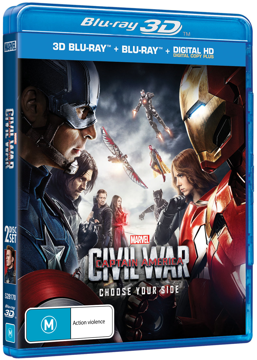 Captain America: Civil War on Blu-ray, 3D Blu-ray, DC+ image