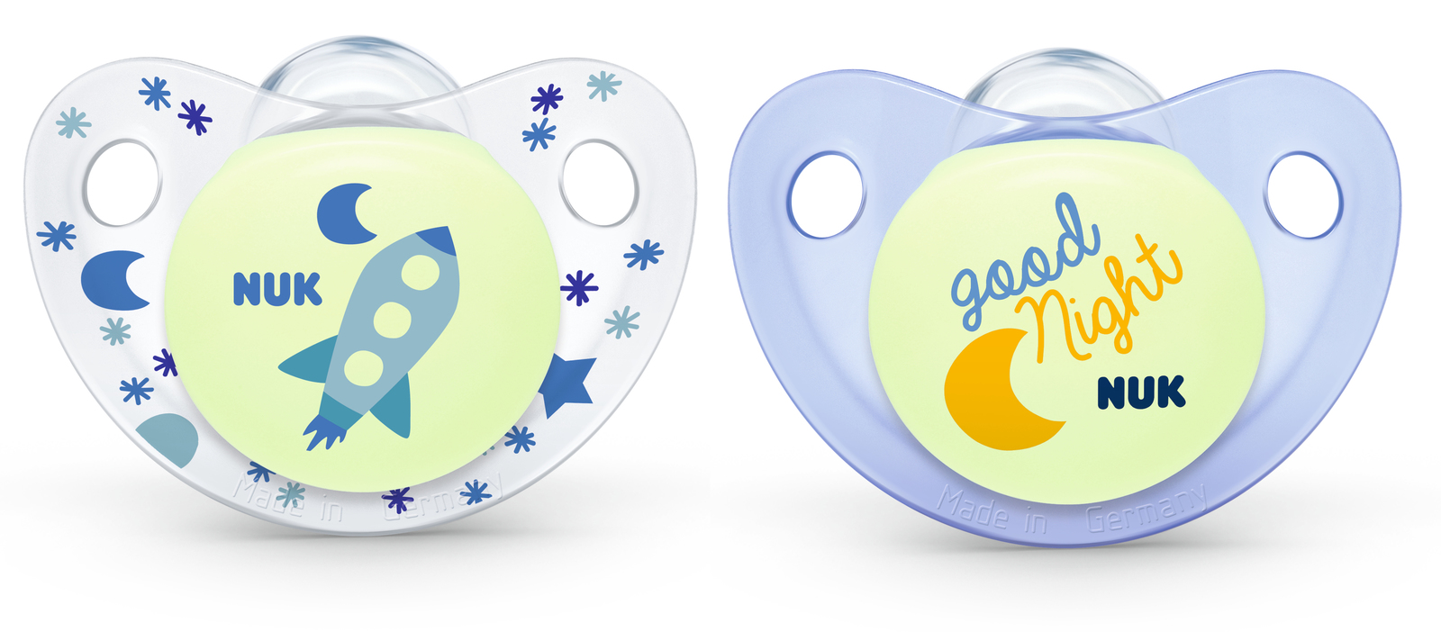 NUK: Glow in the Dark Soother - 18+ Months (2 Pack) Assorted Boys image