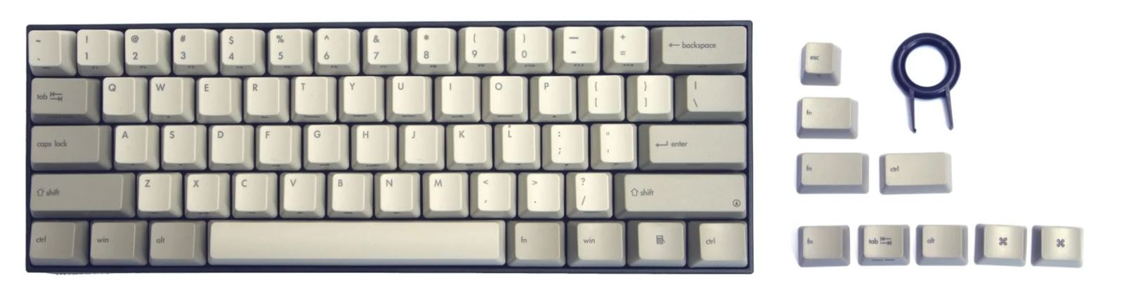 V60 Vintage ABS Keycap Mini Mechanical Keyboard - MX Blue image