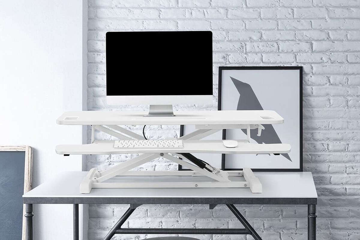 Buy Ergolux Pro Height Adjustable Sit Stand Desk Riser (Large, White
