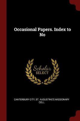 Occasional Papers. Index to No