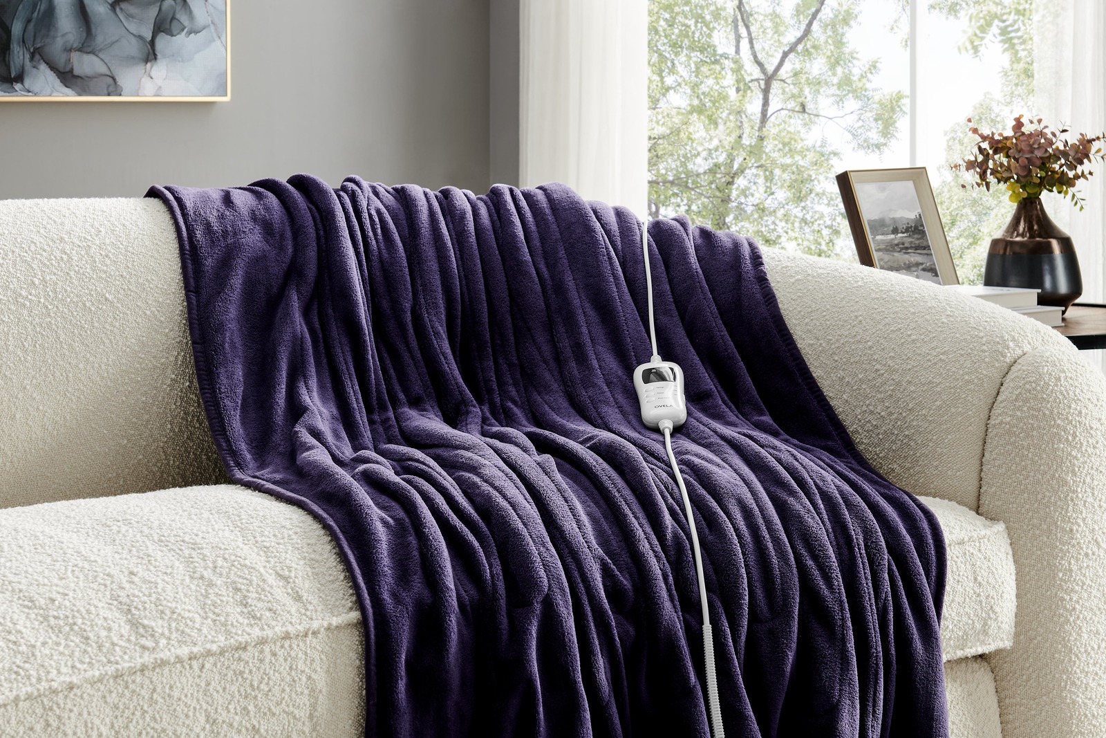 Ovela Washable Plush Electric Heated Throw Blanket (160cm x 130cm