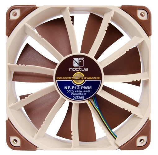 120mm Noctua NF-F12 4-pin PWM, 1500/1200rpm Max, Focused Flow System