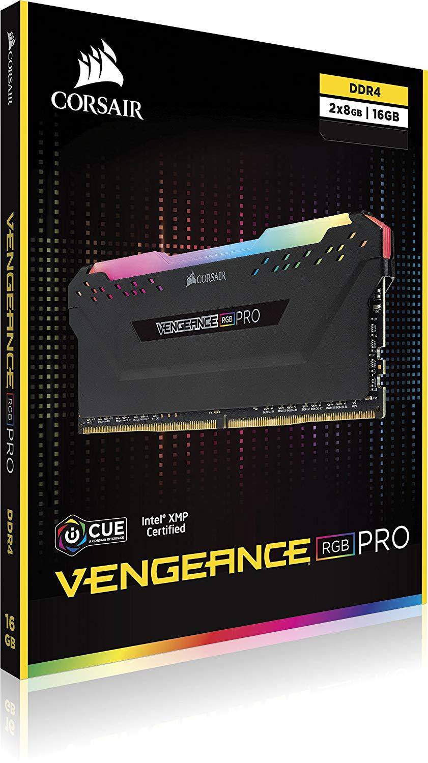 16GB (2 x 8GB) Corsair Vengeance DIMM DDR4 3200MHZ - Black image