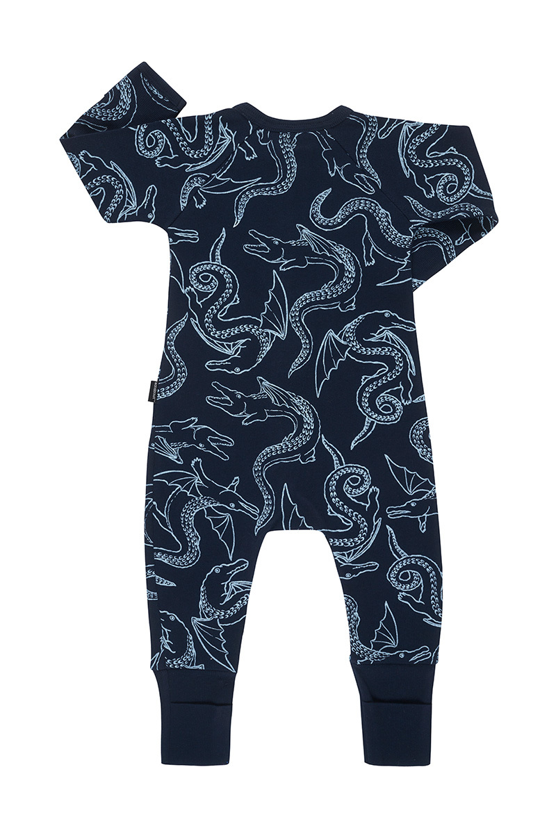 Bonds Ribbies Zippy Wondersuit Long Sleeve - Crocodragon Outline (6-12 Months)