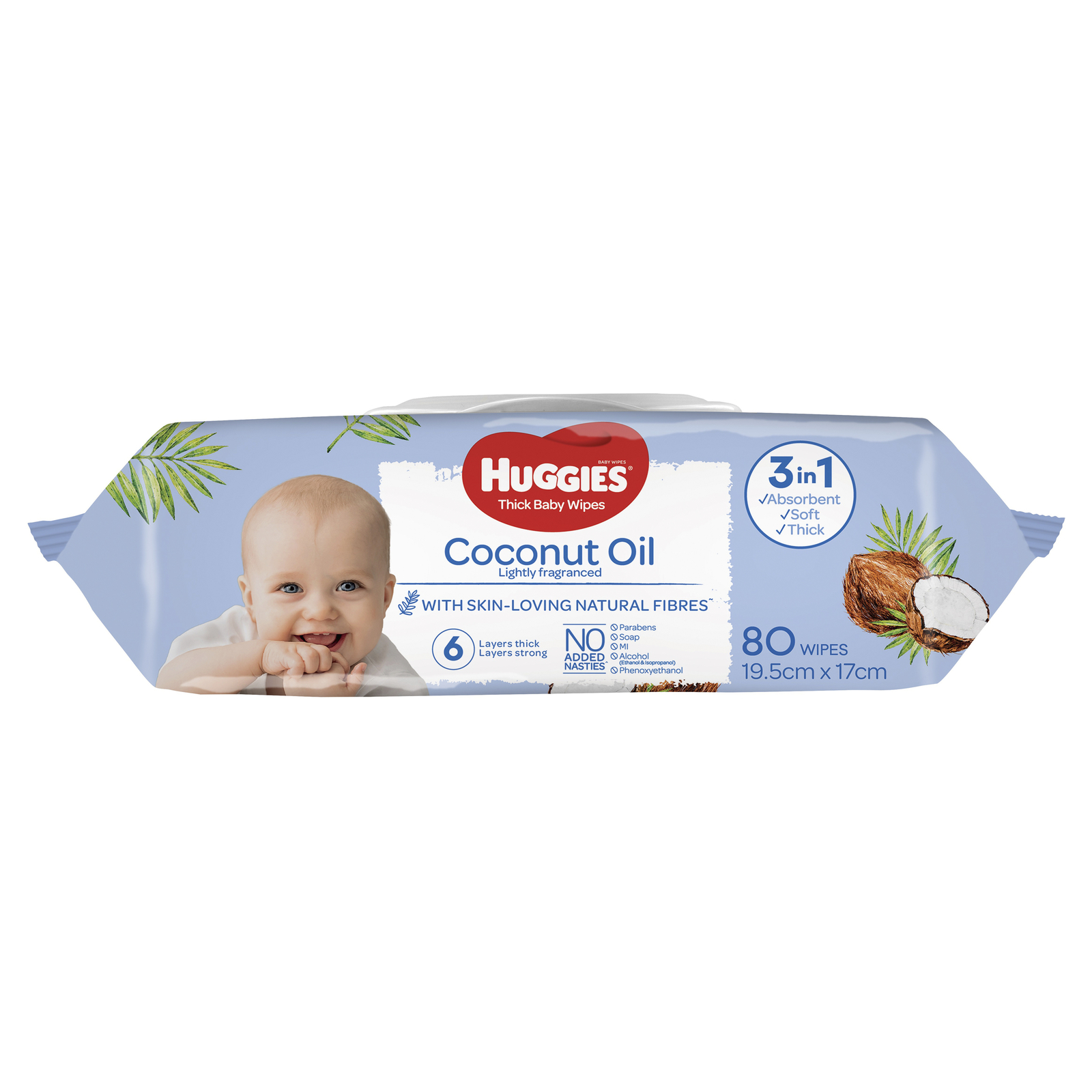 Huggies Baby Wipes Value Box - Coconut (4 Pks - 320 Wipes) image