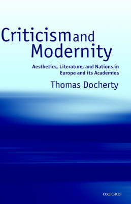 Criticism and Modernity by Thomas Docherty image