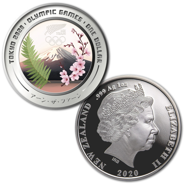 Tokyo 2020 Olympic Games 2020-1 OZ Silver Proof Coin New Zealand