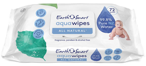 EarthSmart: Aqua Baby Wipes - All Natural (72 pack) image