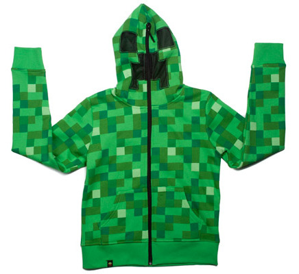 Minecraft Creeper Premium Zip-Up Youth Hoodie (XL)