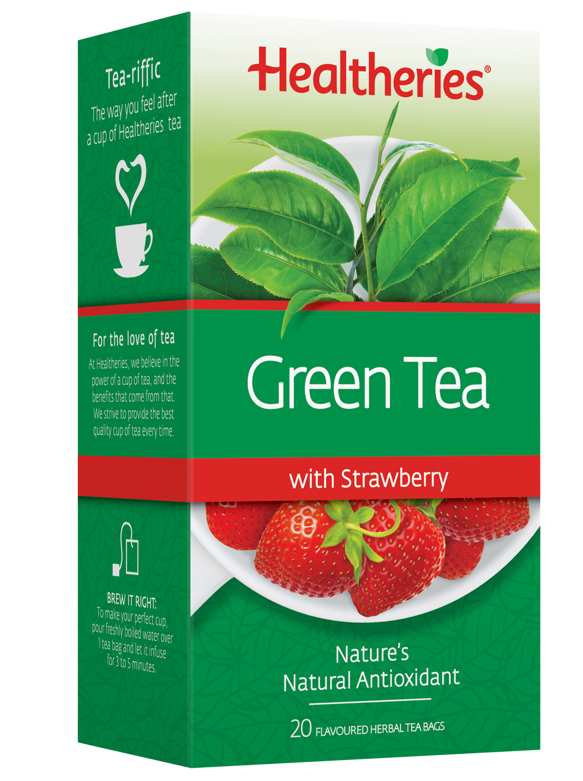 Healtheries Green Tea with Strawberry (Pack of 20) image