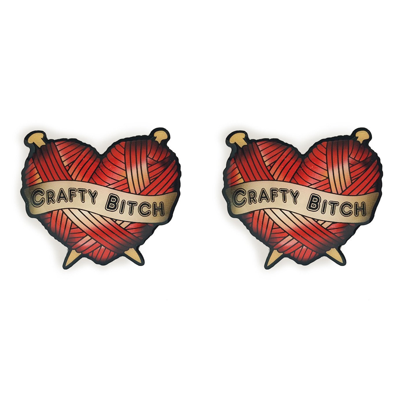 Crafty B*tch Heart Stud Earrings image