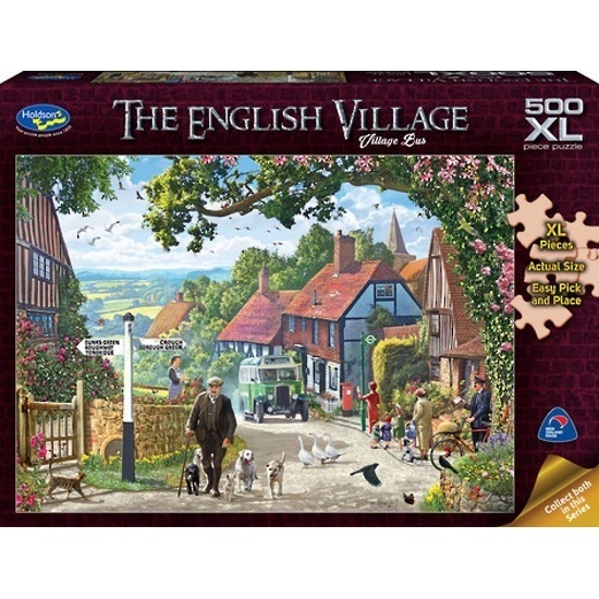 Holdson: The English Village - Village Bus 500 Piece XL Puzzle image
