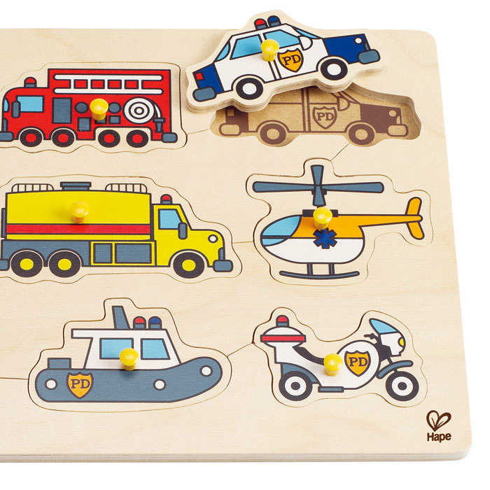 Buy Hape Emergency Vehicles Peg Puzzle at Mighty Ape NZ