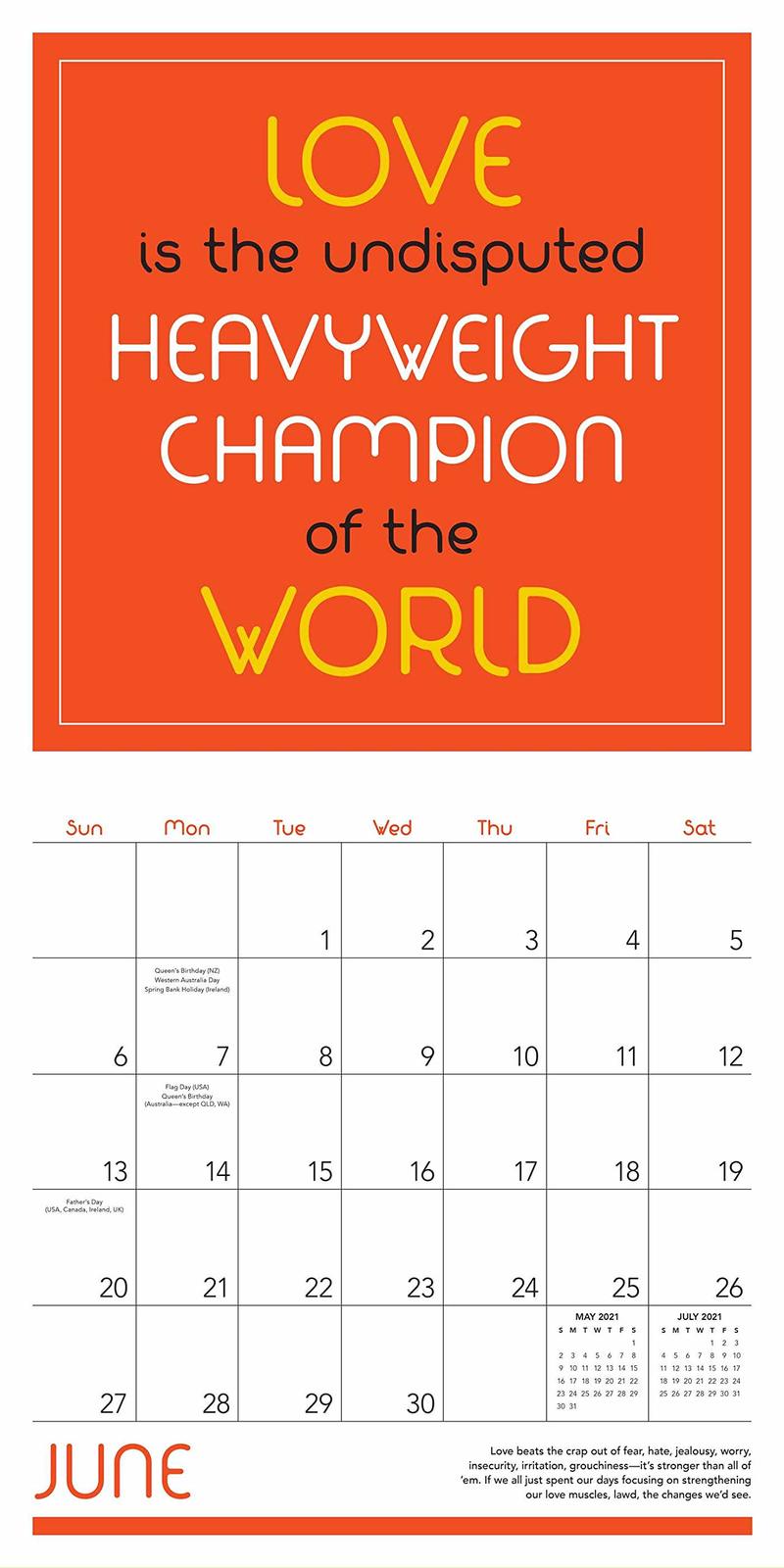 Buy You Are A Badass 2021 Square Wall Calendar At Mighty Ape NZ