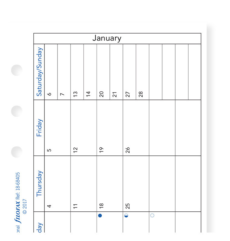 Filofax: Personal 2019 Refill - Month per Page (Horizontal, Lined) image