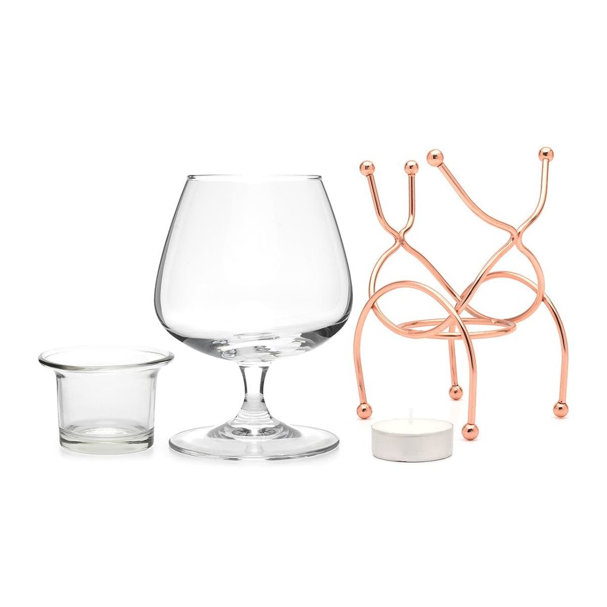 Bar Amigos Brandy Warmer Set - Copper (400ml Snifter with Stand)