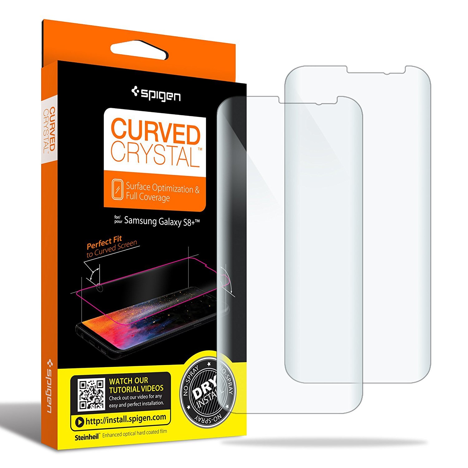 Spigen: Galaxy S8+ Curved Film Screen Protector Pack image