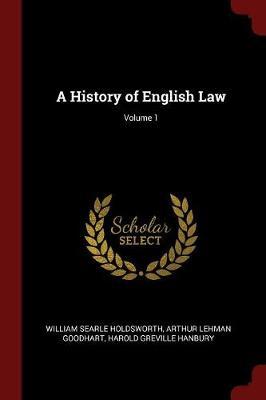 A History of English Law; Volume 1 image