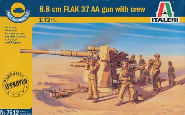 Italeri 1/72 8.8 cm. FLAK 37 AA Gun - Scale Model image