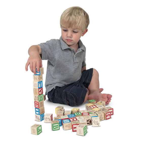 Melissa & Doug: Wooden ABC/123 Blocks Set