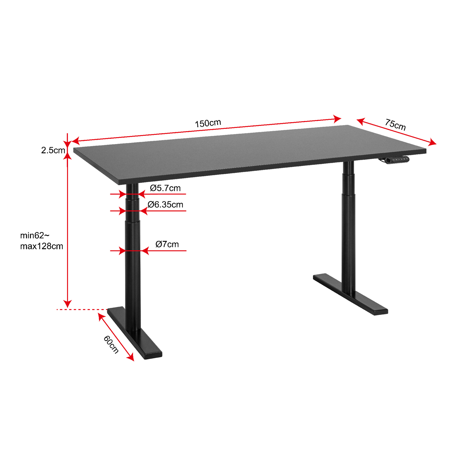Buy Gorilla Office Height Adjustable Desk Black/Black at Mighty Ape NZ